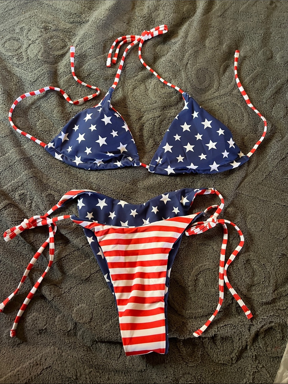 American flag reversible bikini